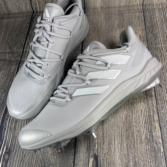 adidas Adizero Afterburner 8 Grey/Silver/White Metal Baseball Mens H00979 - Picture 8 of 8